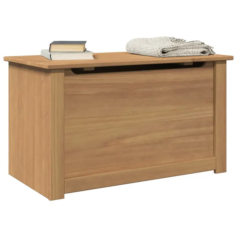 cutie depozitare cu capac panama, 79x42x46 cm, lemn masiv pin