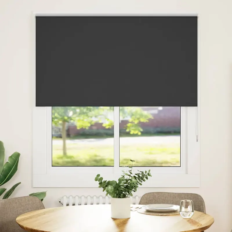 jaluza cu role opace negru 135x150 cm latime material 131,6 cm