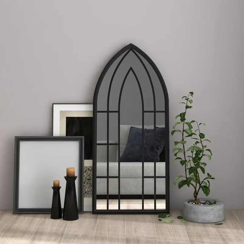 oglinda,negru, 100x45 cm,fier, pentru utilizare in interior