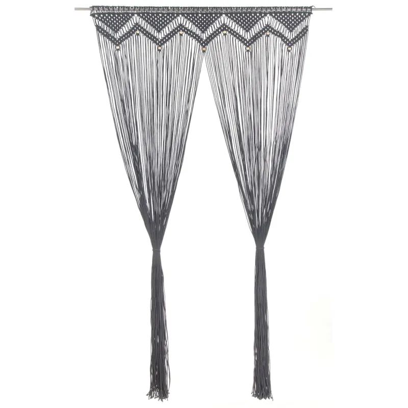 perdea macrame, antracit, 140 x 240 cm, bumbac