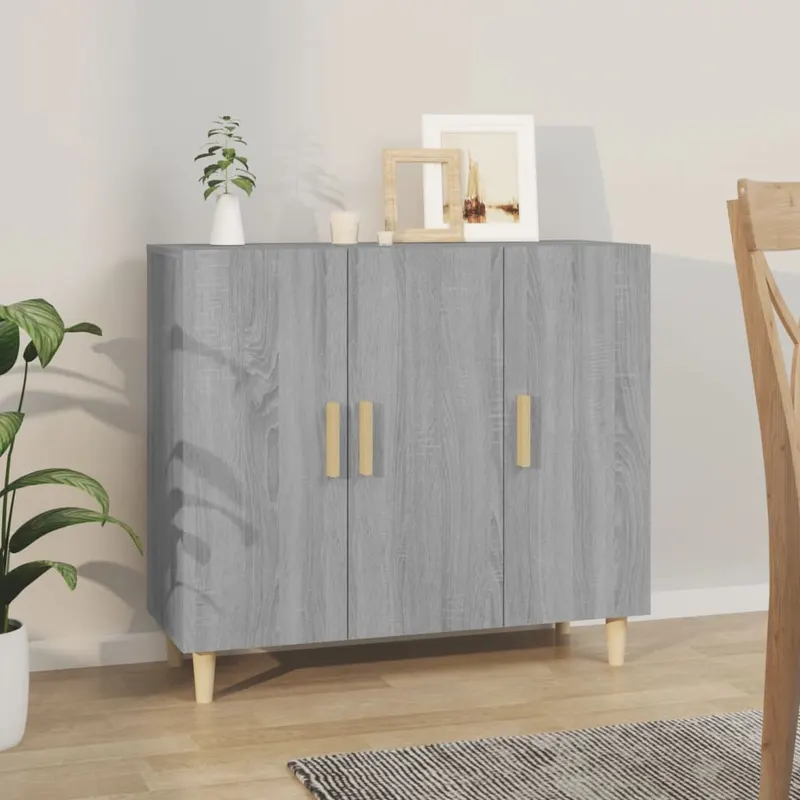 servanta, gri sonoma, 90x34x80 cm, lemn compozit