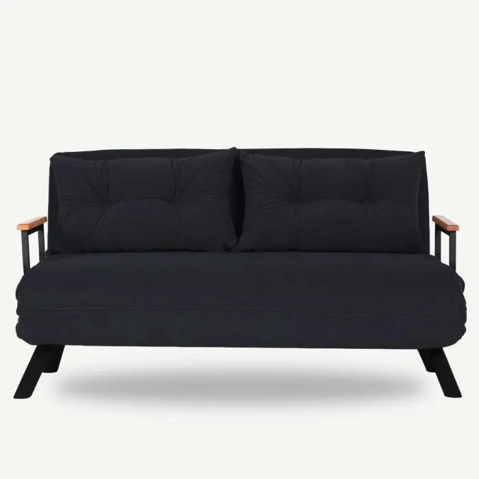 Canapea extensibila SANDO, 2 locuri, negru, 133x78x78 cm