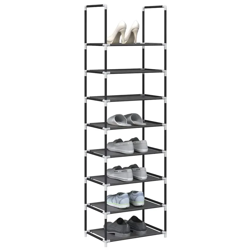 suport pantofi 8 niveluri, negru, 44x28x145 cm, tesatura netesa