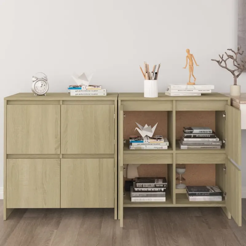 servante, 2 buc., stejar sonoma, 70x41x75 cm, lemn prelucrat