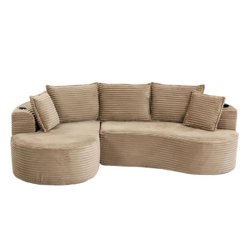 Bogesofa din catifea reiată, Kaki