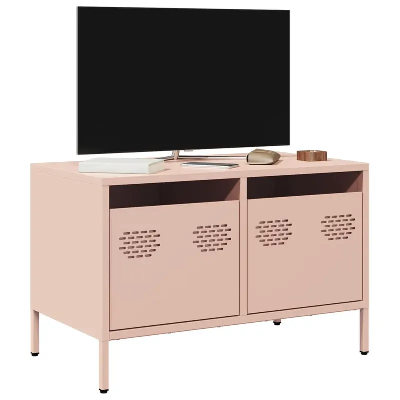 Dulap tv, roz, 68x39x43,5 cm, otel laminat la rece