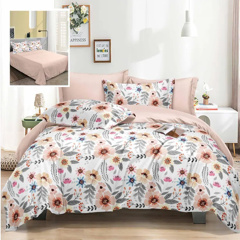 Lenjerie de pat elegance 6 piese cu cearsaf (lec15)