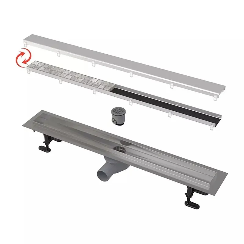 Set rigola dus cu capac faiantabil Alcadrain APZ2012-OPTION6 Optimal 55 cm