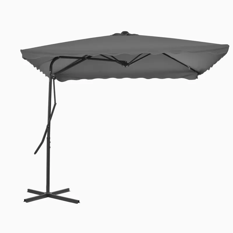 umbrela soare de exterior, stalp din otel, antracit, 250x250 cm