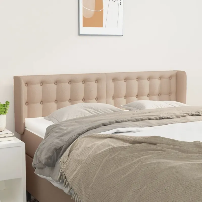 tablie pat cu aripioare cappuccino 147x16x78/88cm piele eco