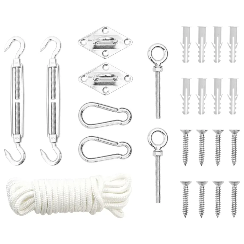 set accesorii parasolar, 9 piese, otel inoxidabil