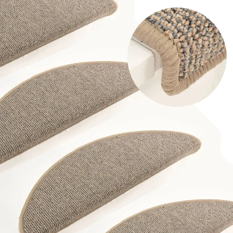 covorase pentru trepte scara, 15 buc., gri si maro, 65x21x4 cm