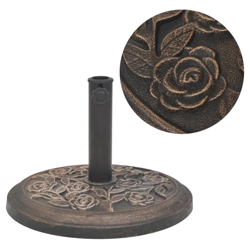suport umbrela de soare, rasina, rotund, bronz, 9 kg