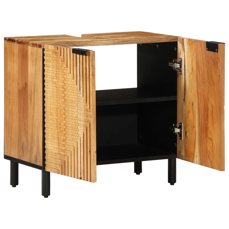 Cabinet de chiuveta pentru baie 62x33x58 cm din lemn masiv de acacia