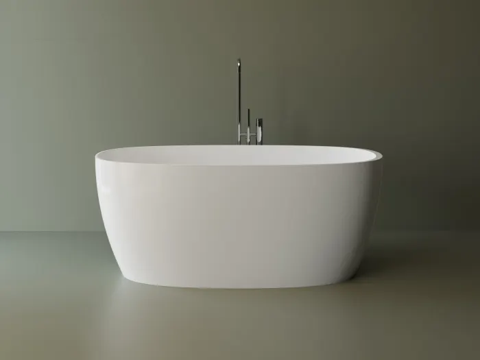 Cada freestanding ovala, compozit alb lucios 150x71.5x60 cm Nova