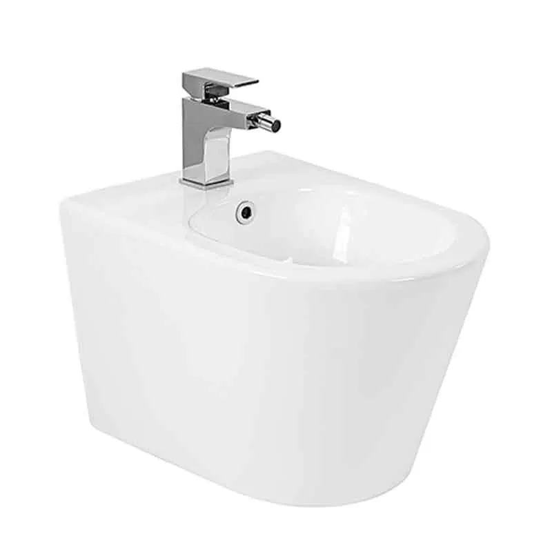 Bideu suspendat Fluminia Cleo, fixare ascunsa, 36x48.5cm, montaj suspendat, alb