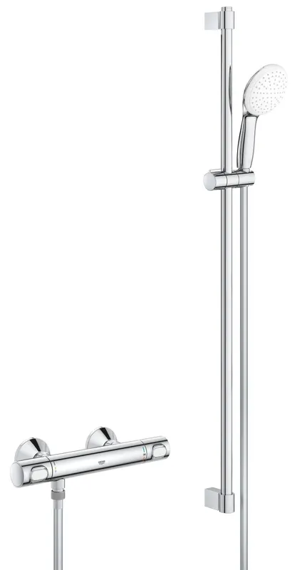 Baterie dus Grohe 34797001, 0.8 bar, 81 mm, 305 mm, 110 mm, 1.5 m, 600 mm, 2 orificii instalare, Crom