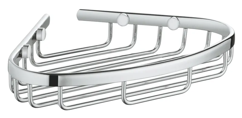Raft colt Grohe 40664001, 164 mm, 202 mm, 4 orificii instalare, pe colt, metal, elemente fixare ascunse, Crom