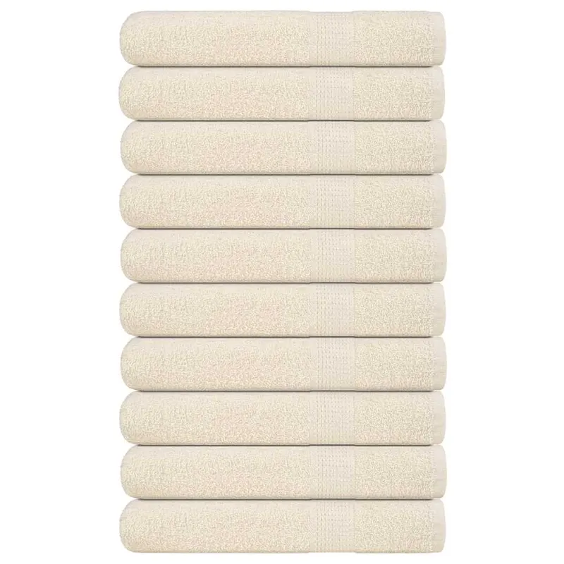 Prosoape de sauna, frogn, 10 buc., crem, 80x200 cm, 360 g/m2