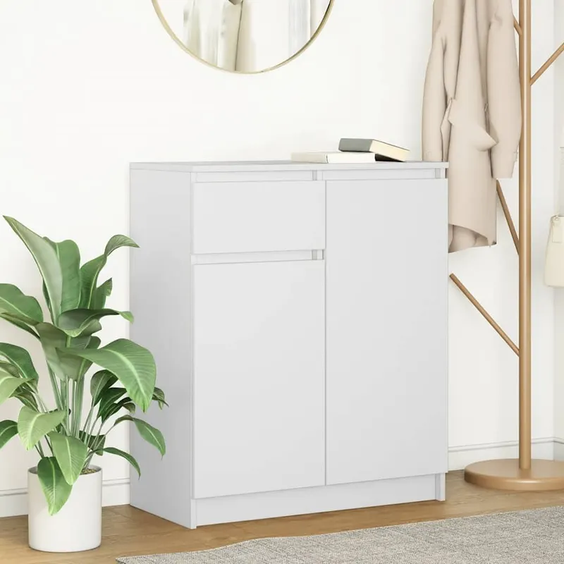 bufeta cu sertar alb 71x35x84 cm din lemn prelucrat
