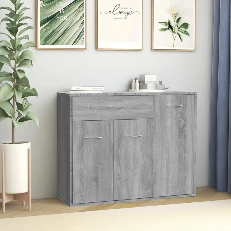 servanta, sonoma gri, 88x30x70 cm, lemn compozit