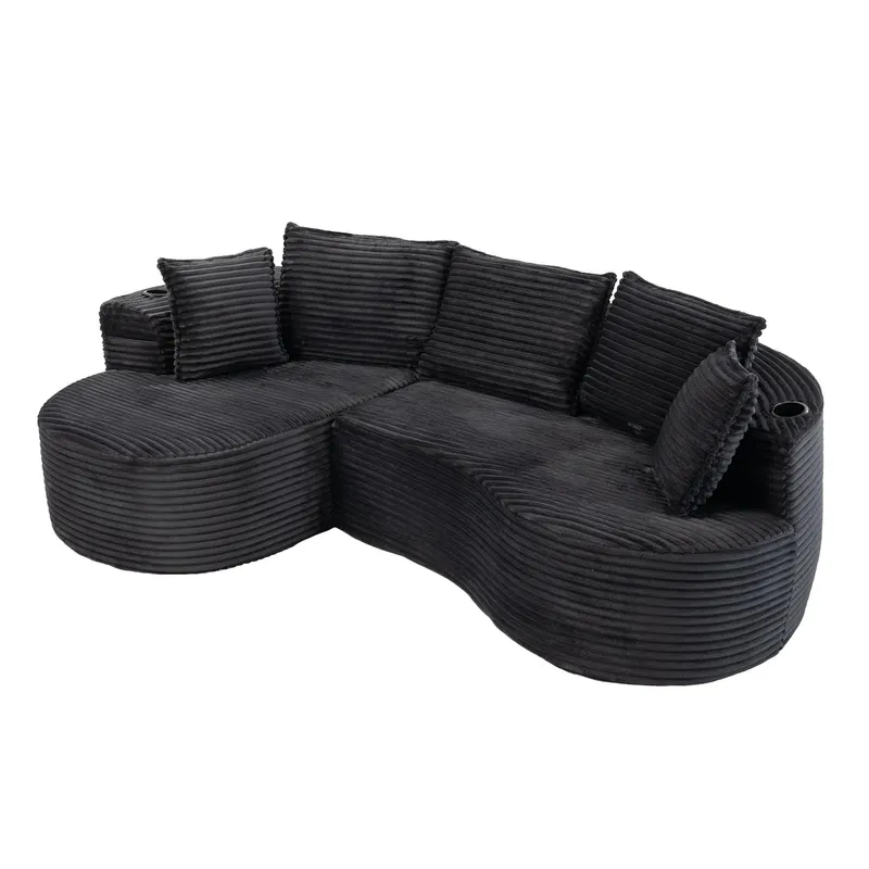 Bogesofa din catifea reiată, Gri închis