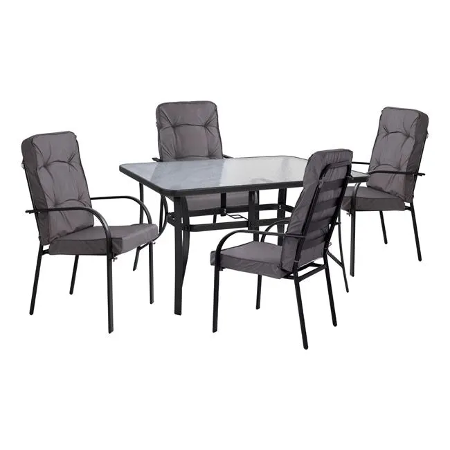 Set masa si scaune BODO 150x90x72cm-Gri inchis