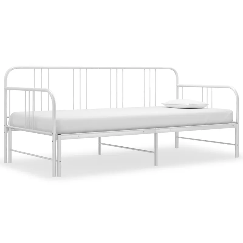 Cadru pat canapea extensibila, alb, 90 x 200 cm, metal