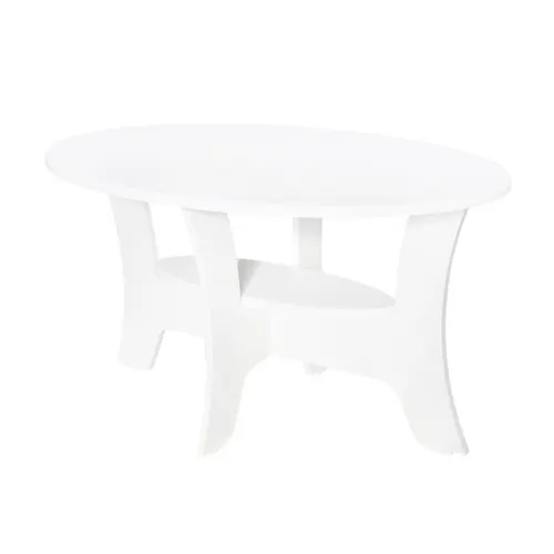 Masuta cafea Roma ovala, MDF Alb, 100 x 55 x 58 cm