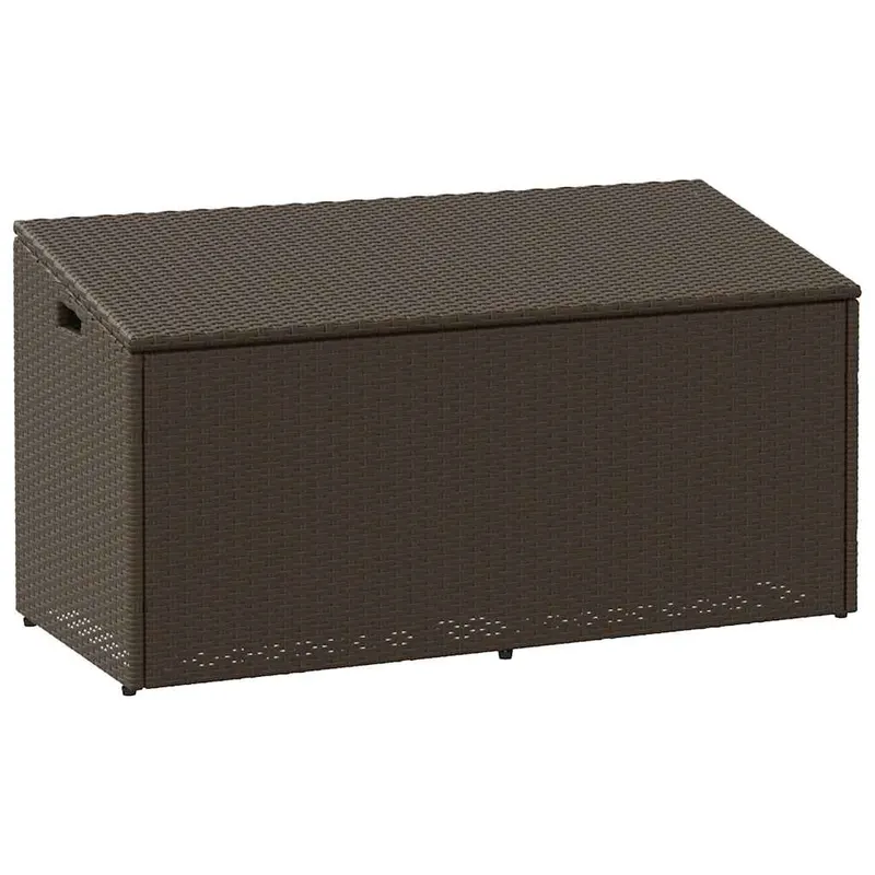 cutie de depozitare de gradina maro 110x50x58 cm polirattan