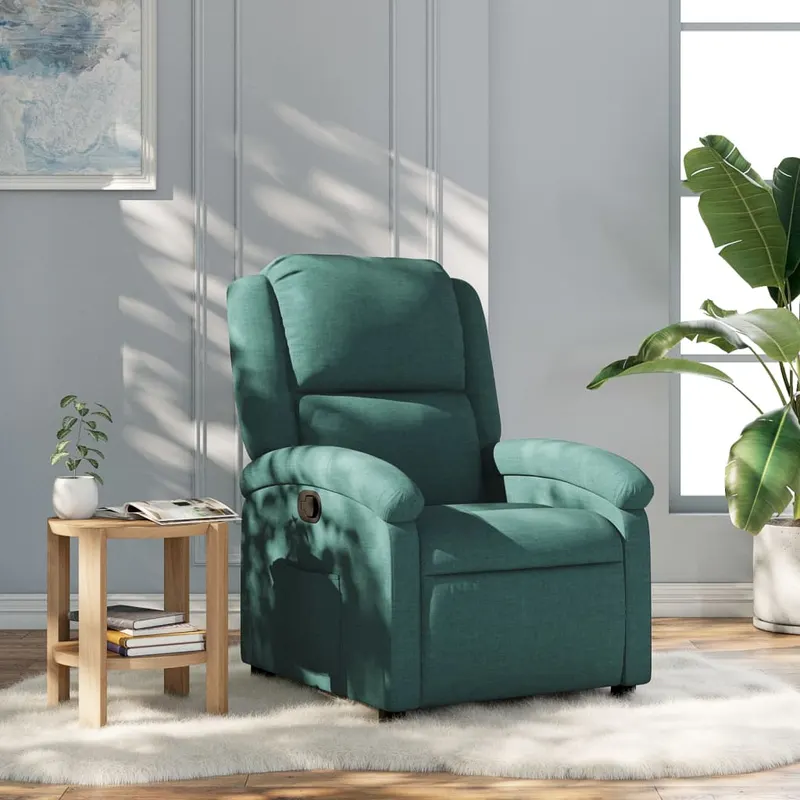fotoliu rabatabil, verde inchis, material textil