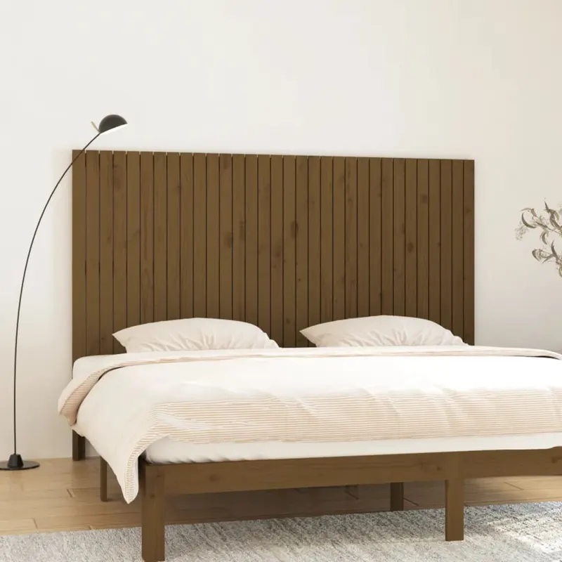 tablie de pat pentru perete, maro miere, 204x3x110 cm, lemn pin