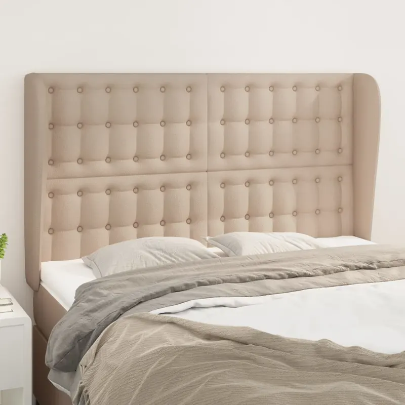 tablie pat cu aripioare cappuccino 147x23x118/128 cm piele eco