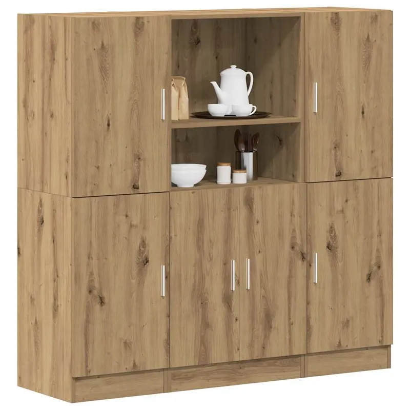 set dulap de bucatarie din 3 piese din lemn de stejar artizanal