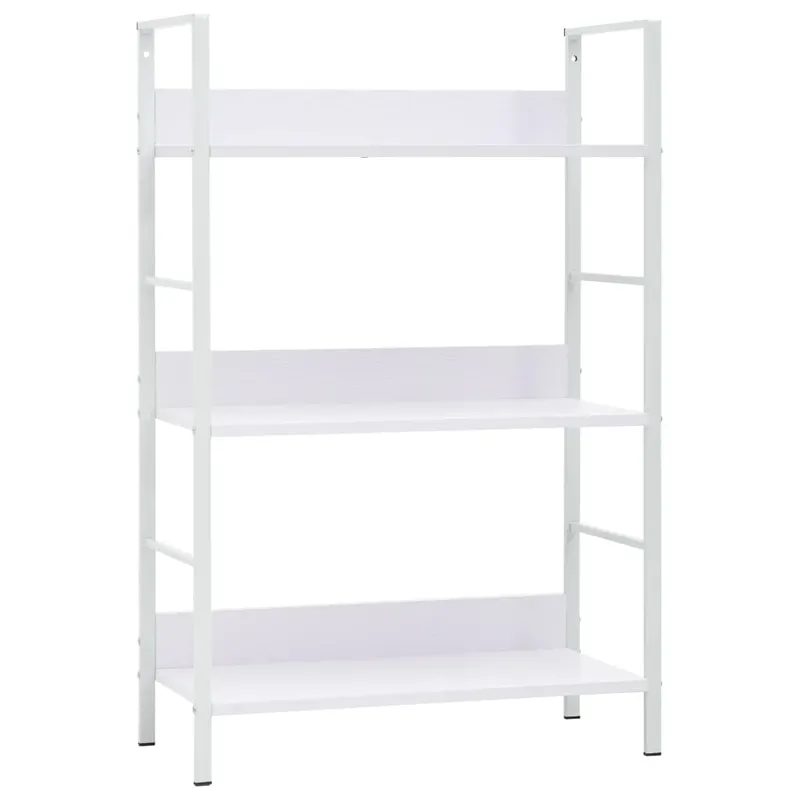 etajera carti 3 rafturi, alb, 60x27,6x90,5 cm, lemn prelucrat