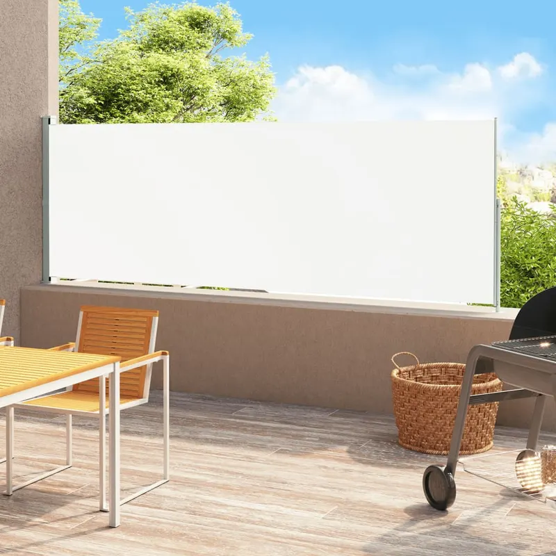 copertina laterala retractabila de terasa, crem, 220 x 500 cm