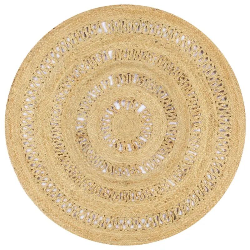 covor manual din iuta impletita, 120 cm