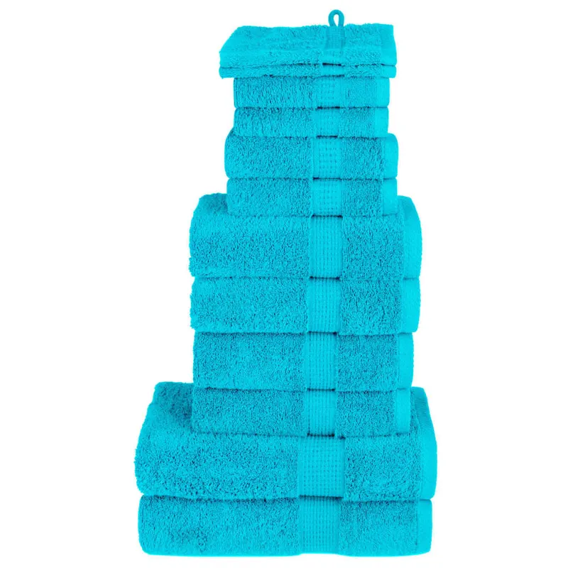 Set de prosoape premium solund, 12 piese, turcoaz, 600 g/m2