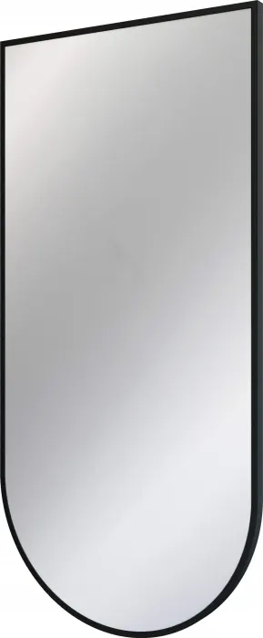 Oglinda suspendata, in rama aluminiu, negru mat, 50x100 cm, Deante Silia
