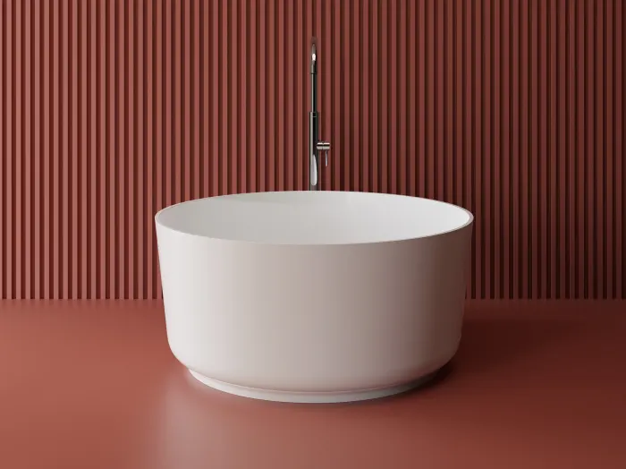 Cada freestanding rotunda, compozit alb mat, 110x110x51.2 cm, Polaris