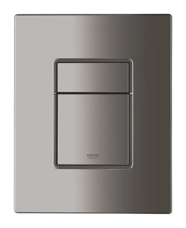 Placa de actionare WC Grohe 38732A00, Skate Cosmopolitan, dubla spalare, reversibila, 156 x 197 mm, lucios, grafit