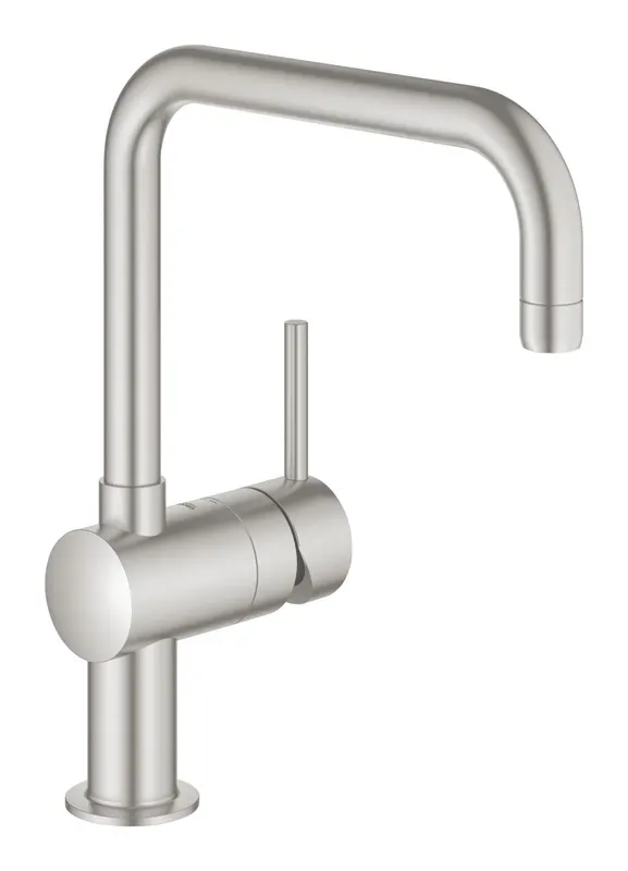 Baterie bucatarie Grohe 32488DC0, Minta, inalta, tip U, mat, otel satinat