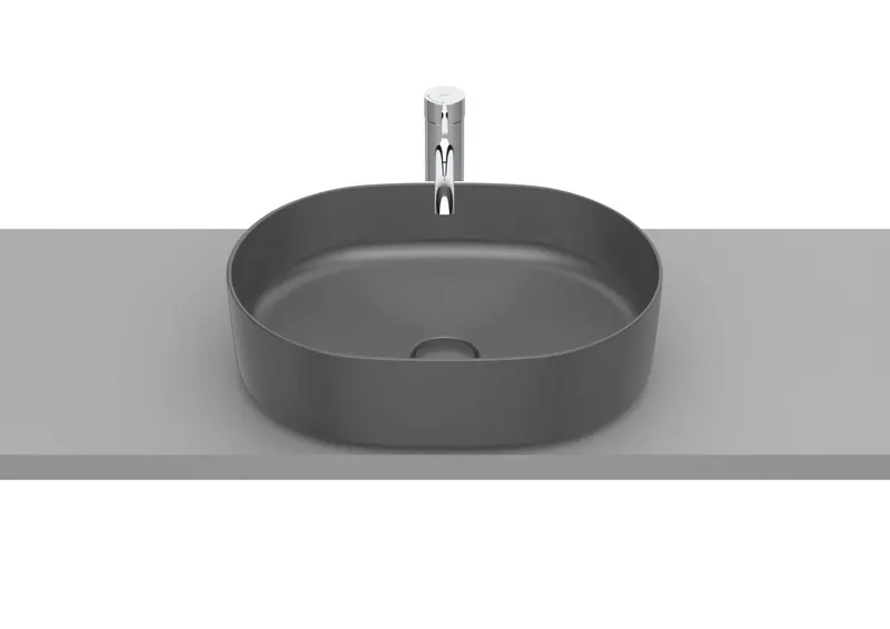 Lavoar Roca A327520640, 500 mm, 370 mm, 140 mm, 1 cuve, suprafata antiaderent, pe blat, interior zona montaj, Antracit