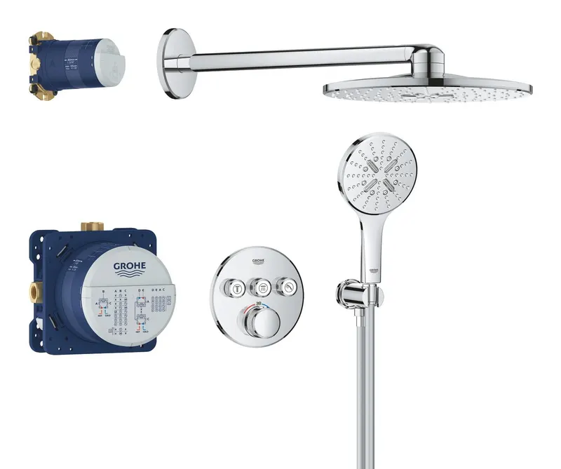 Sistem de dus Grohe 34863000, 322 mm, 1 bar, 130 mm, 1.5 m, 135 mm, 430 mm, 3 functii palarie dus, Crom