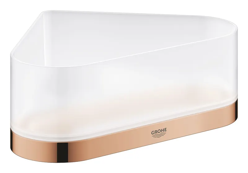 Raft de colt Grohe 41038DA0, 200 mm, 168 mm, 2 orificii instalare, pe colt, abs, metal, elemente fixare ascunse, Cupru