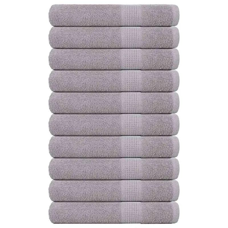 Prosoape de sauna, frogn, 10 buc., gri, 80x200 cm, 360 g/m2