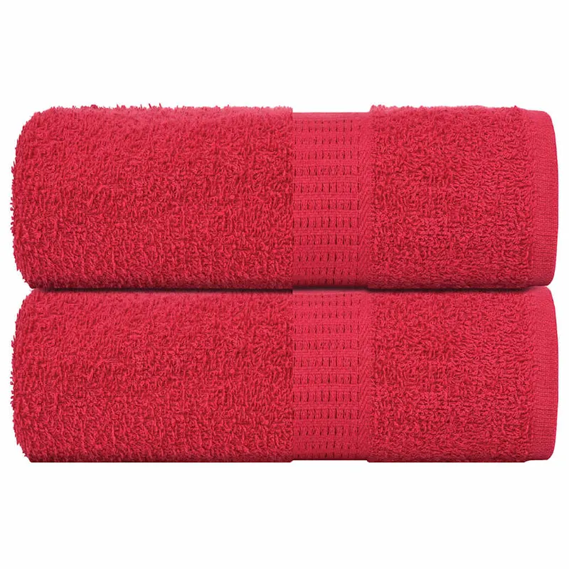 Prosoape de baie, frogn, 2 buc., rosu, 30x30 cm, 360 g/m2