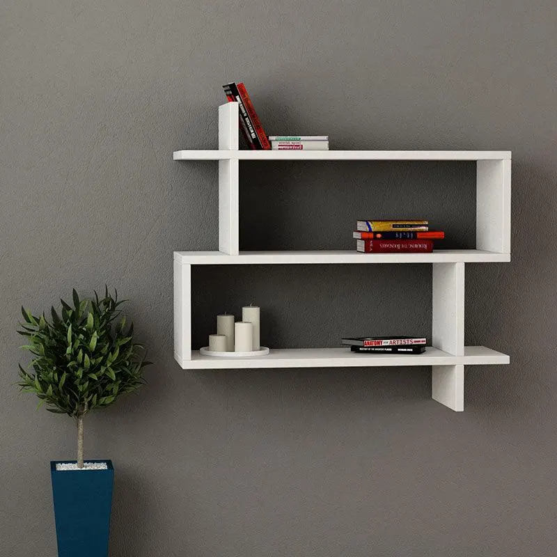 Raft Paralel, Maro - Alb, 70x22x65 cm - Alb