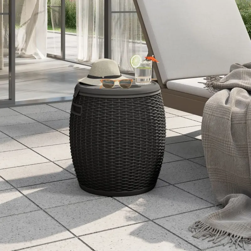 cutie depozitare de gradina 4 in 1, negru, polipropilena