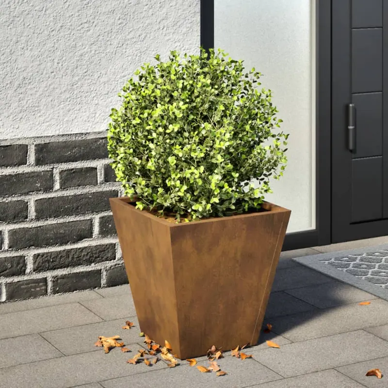 jardiniera de gradina, 30x30x30 cm, otel corten
